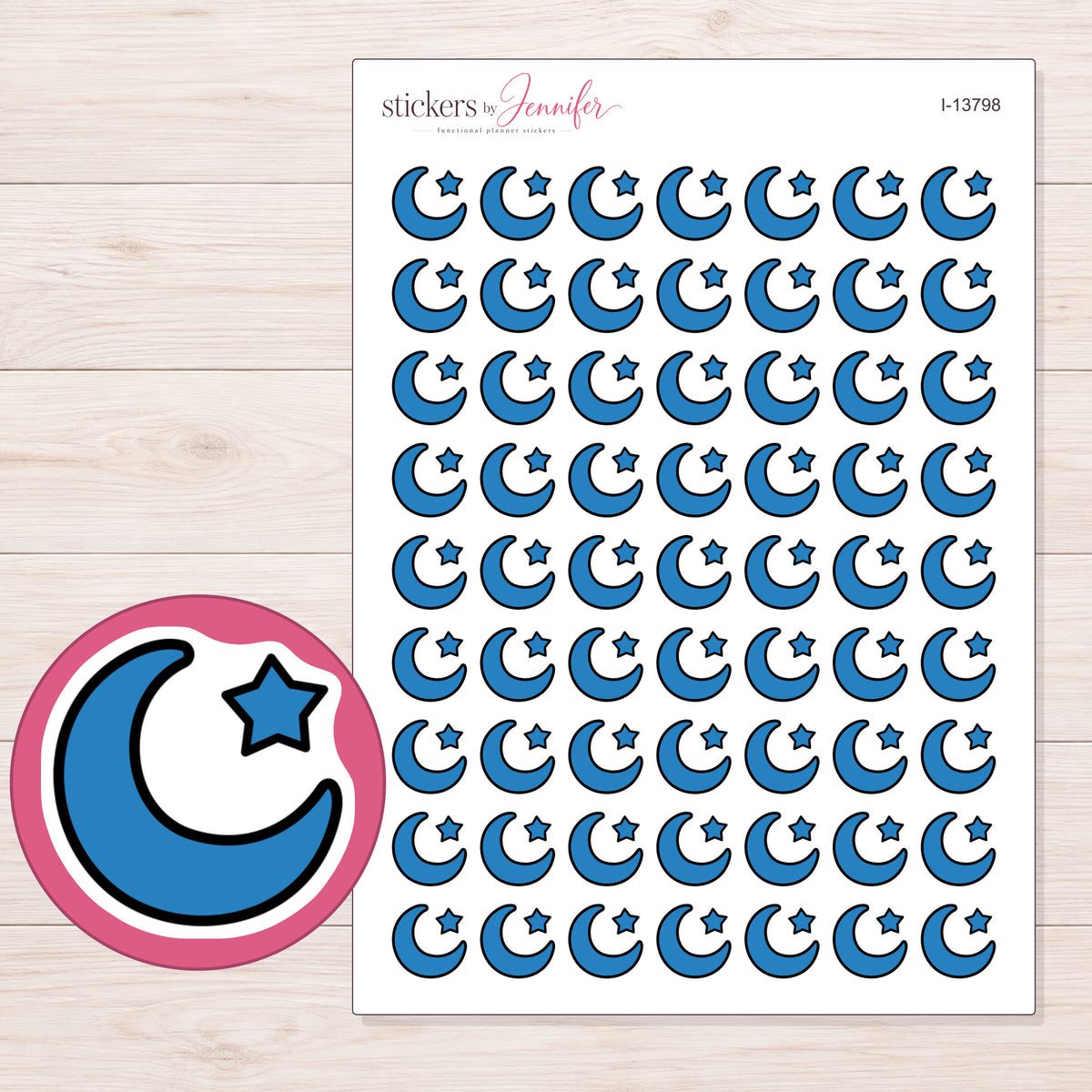 I-13798 planner sticker sheet with enlarged sticker detail