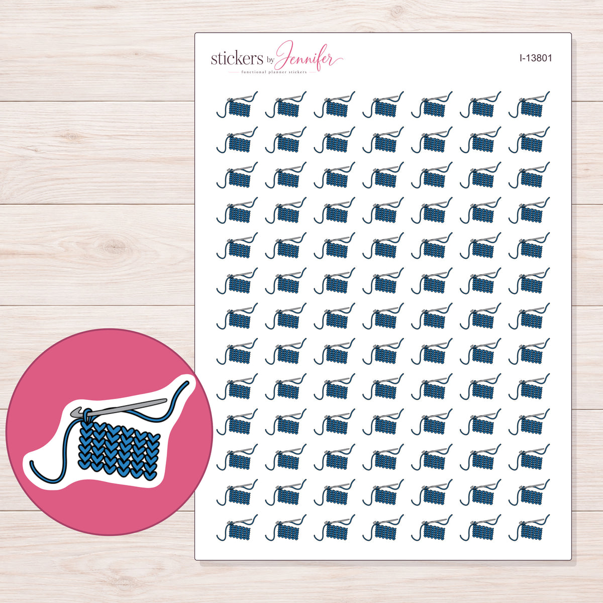 I-13801 planner sticker sheet with enlarged sticker detail