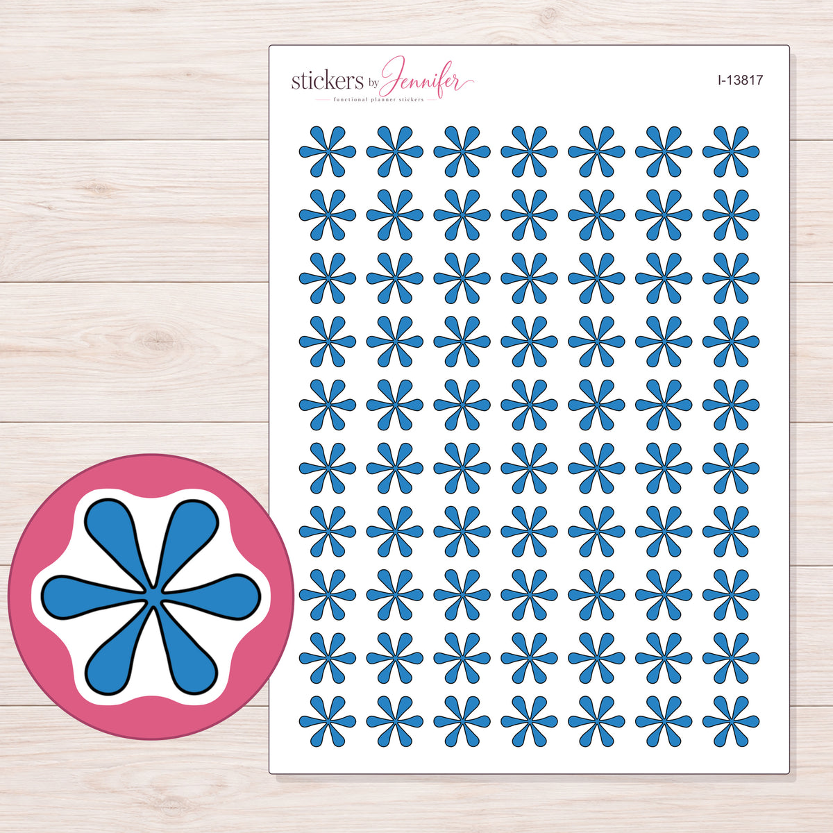 I-13817 planner sticker sheet with enlarged sticker detail