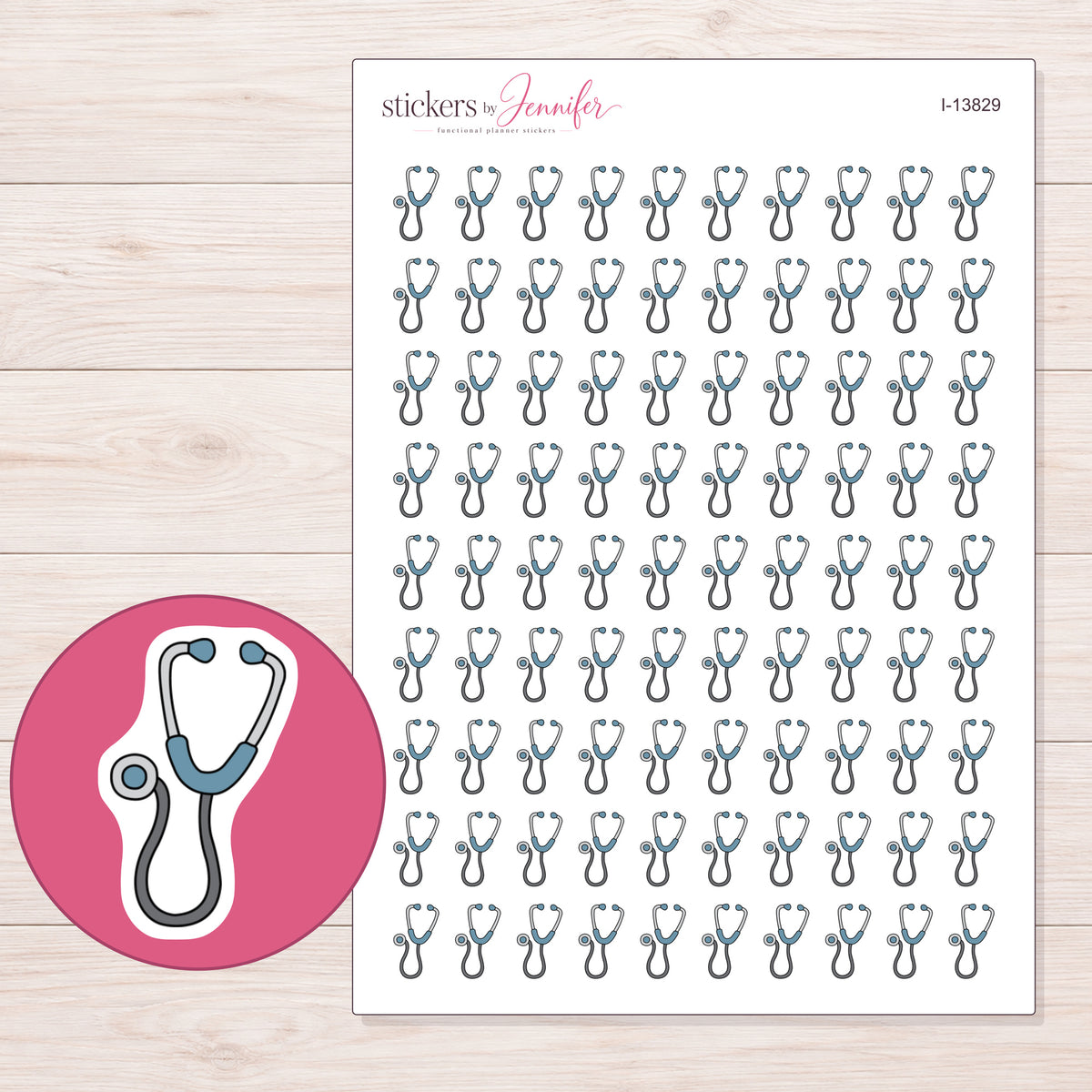 I-13829 planner sticker sheet with enlarged sticker detail