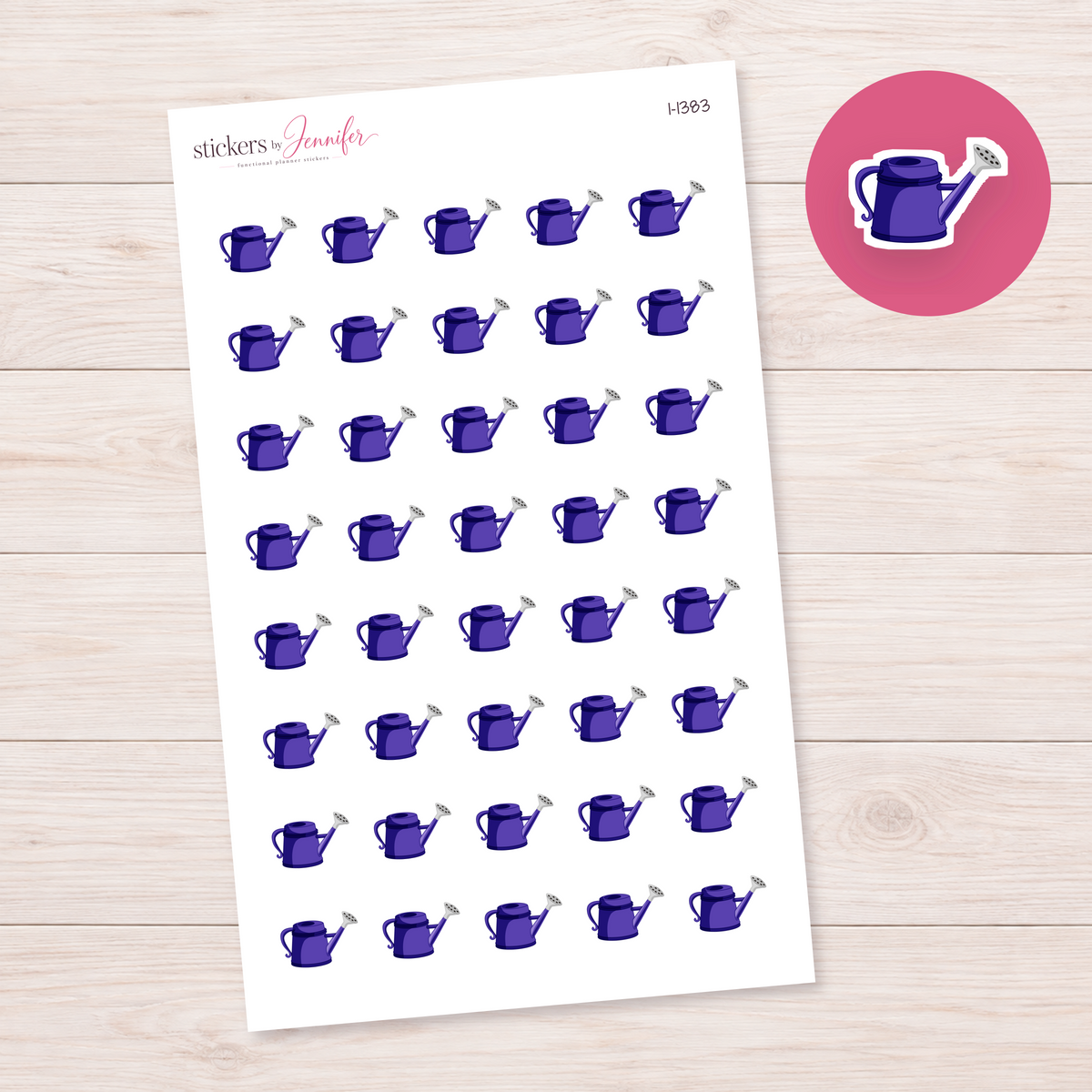 Purple Watering Can Planner Stickers | I-1383