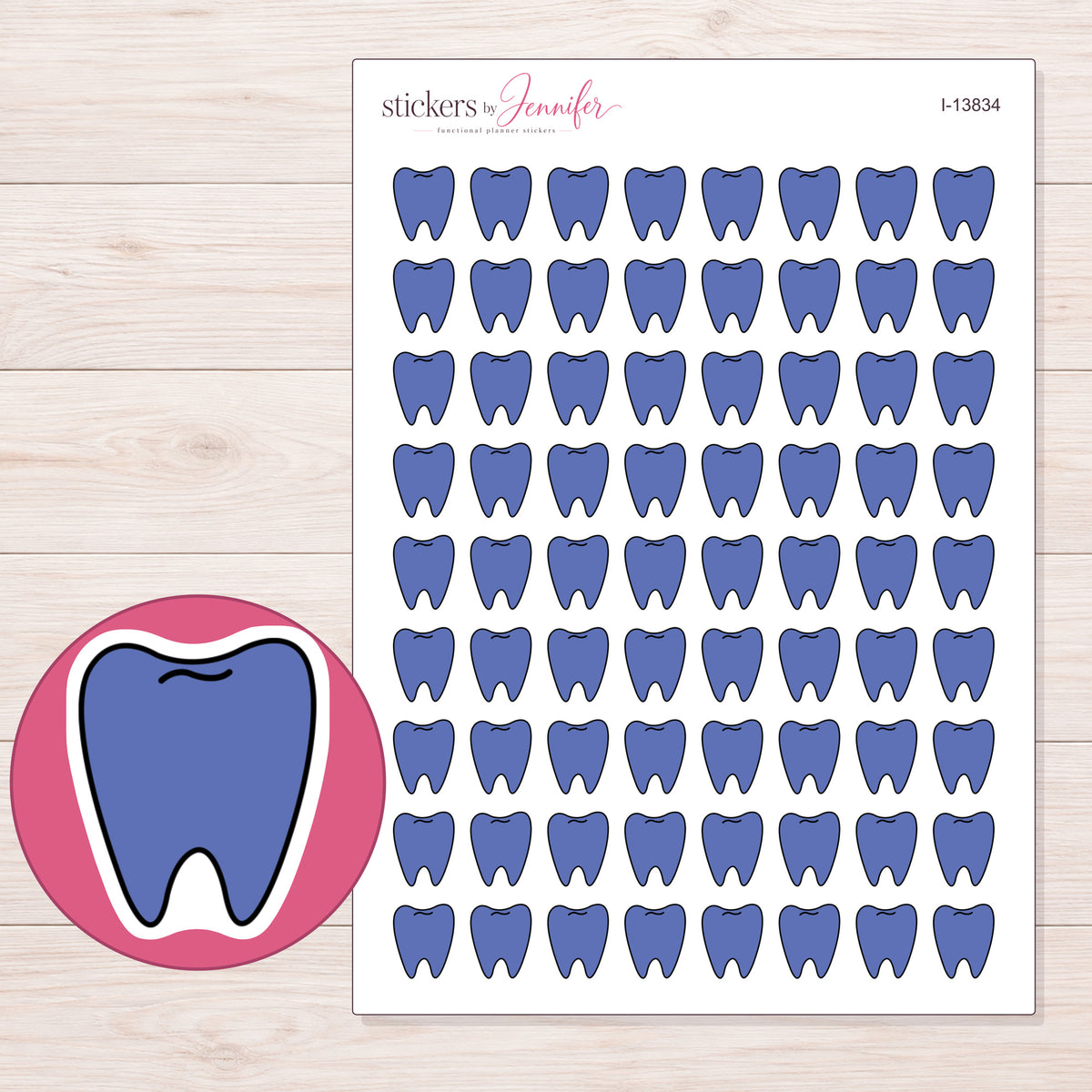 I-13834 planner sticker sheet with enlarged sticker detail