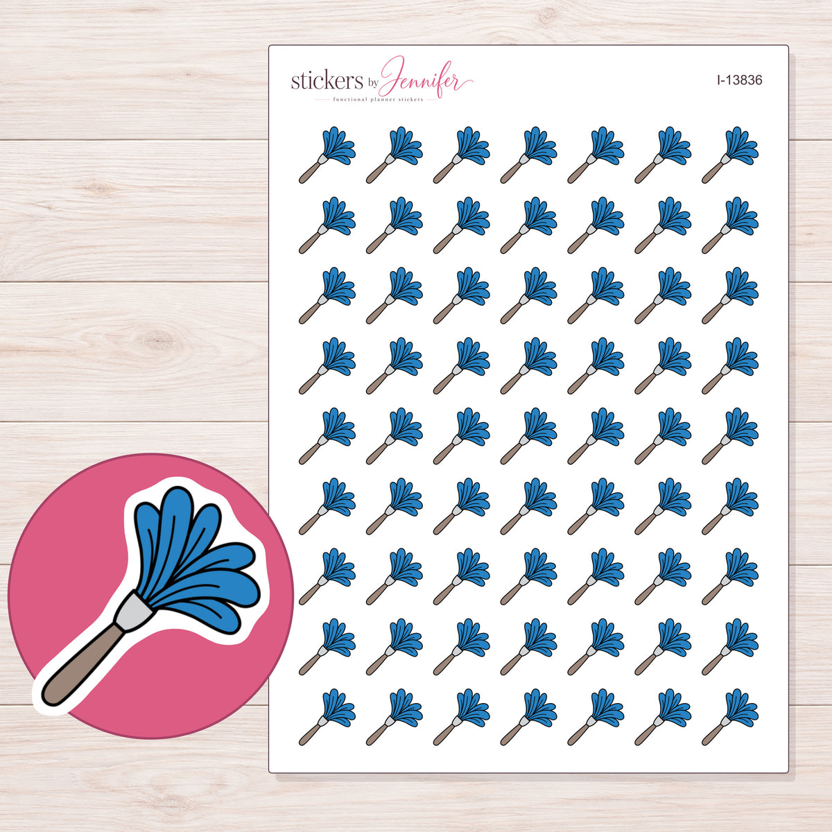 I-13836 planner sticker sheet with enlarged sticker detail