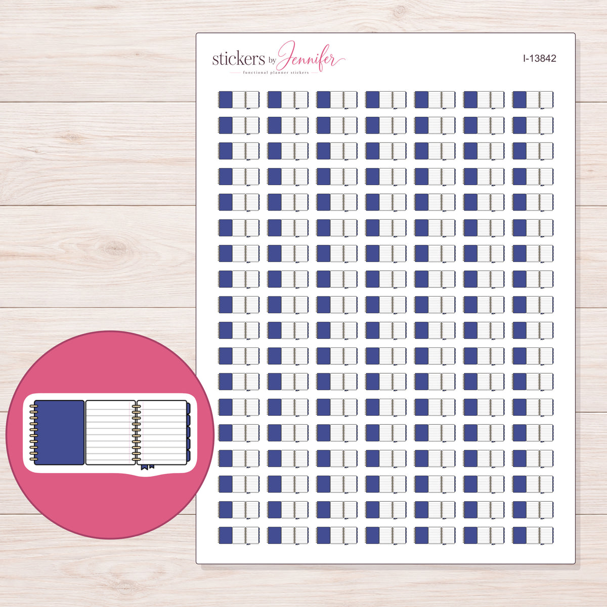 I-13842 planner sticker sheet with enlarged sticker detail