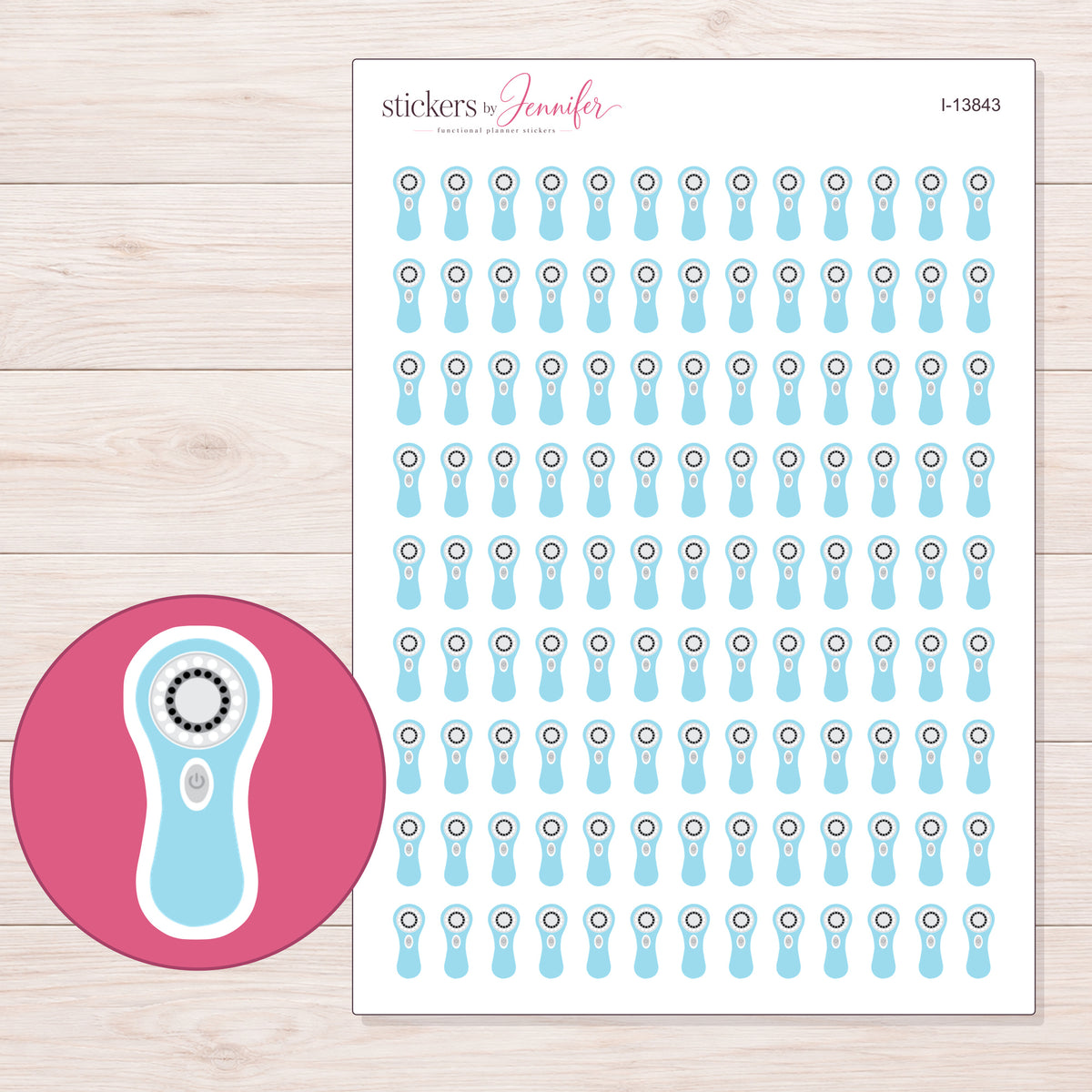 I-13843 planner sticker sheet with enlarged sticker detail
