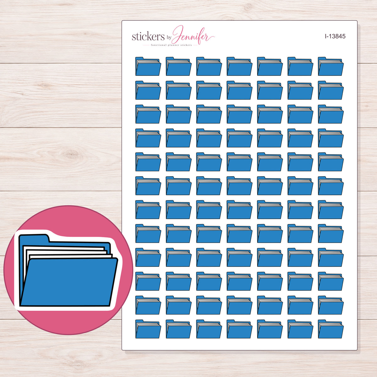 I-13845 planner sticker sheet with enlarged sticker detail