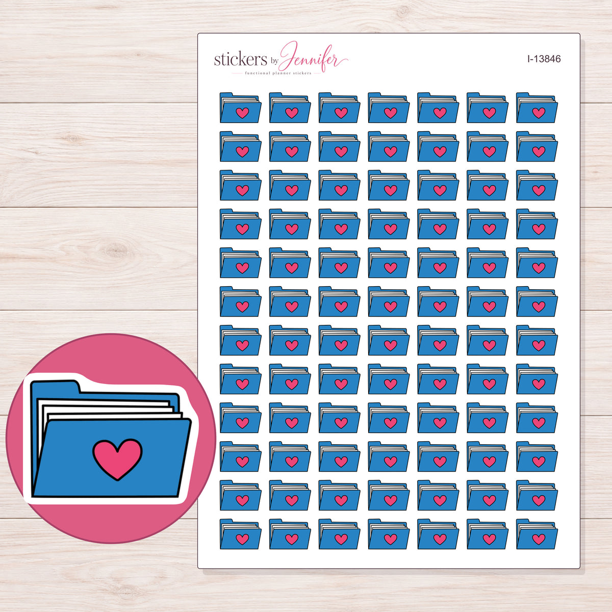I-13846 planner sticker sheet with enlarged sticker detail