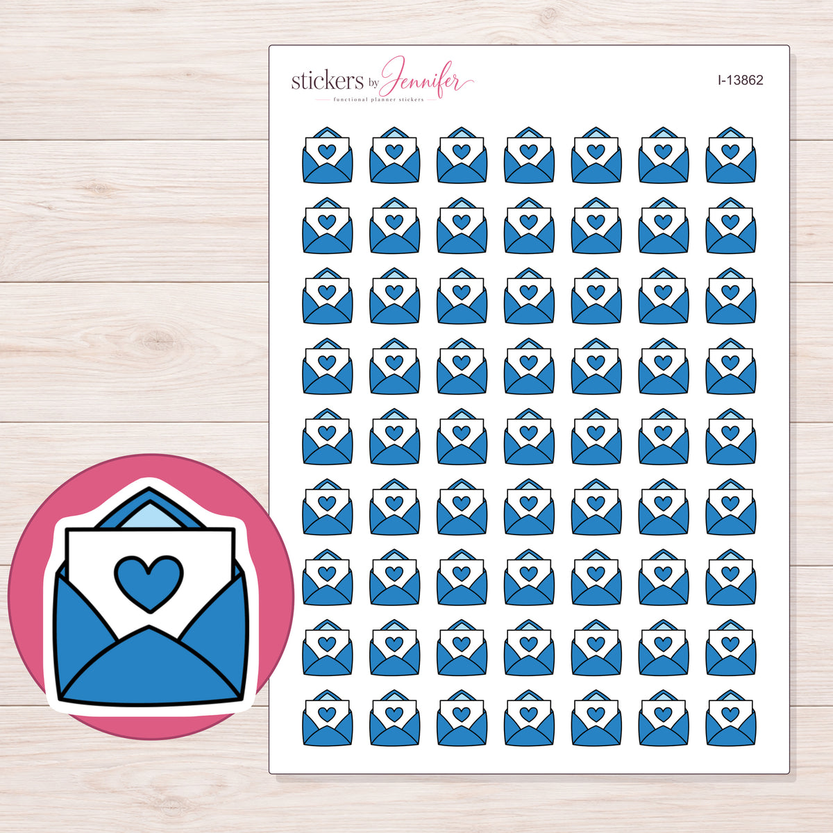 I-13862 planner sticker sheet with enlarged sticker detail