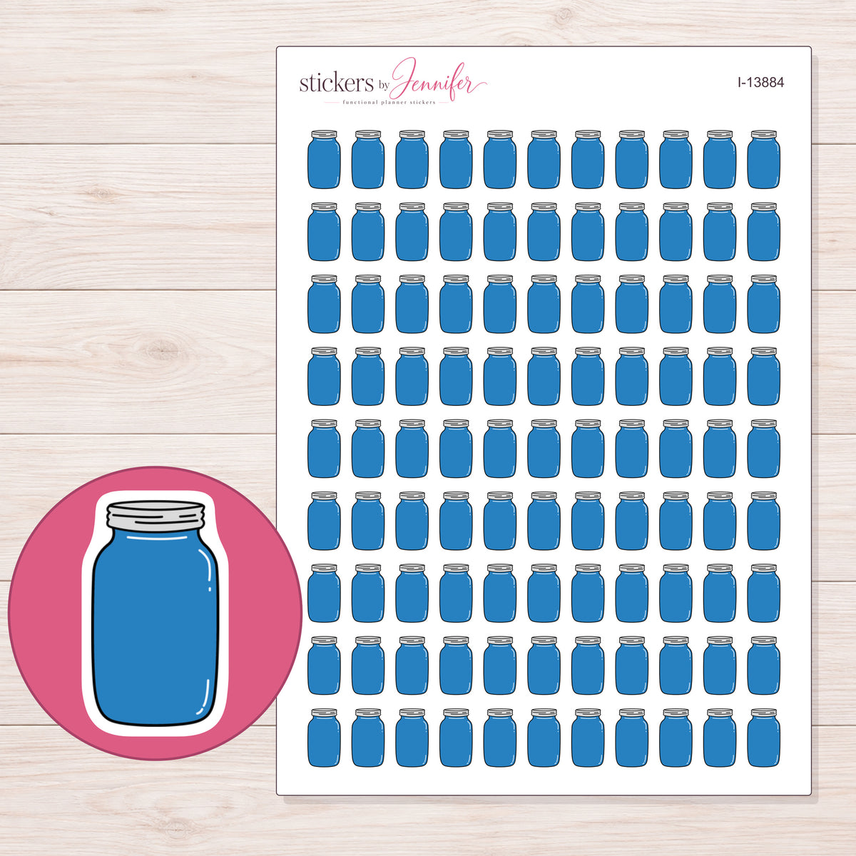 I-13884 planner sticker sheet with enlarged sticker detail