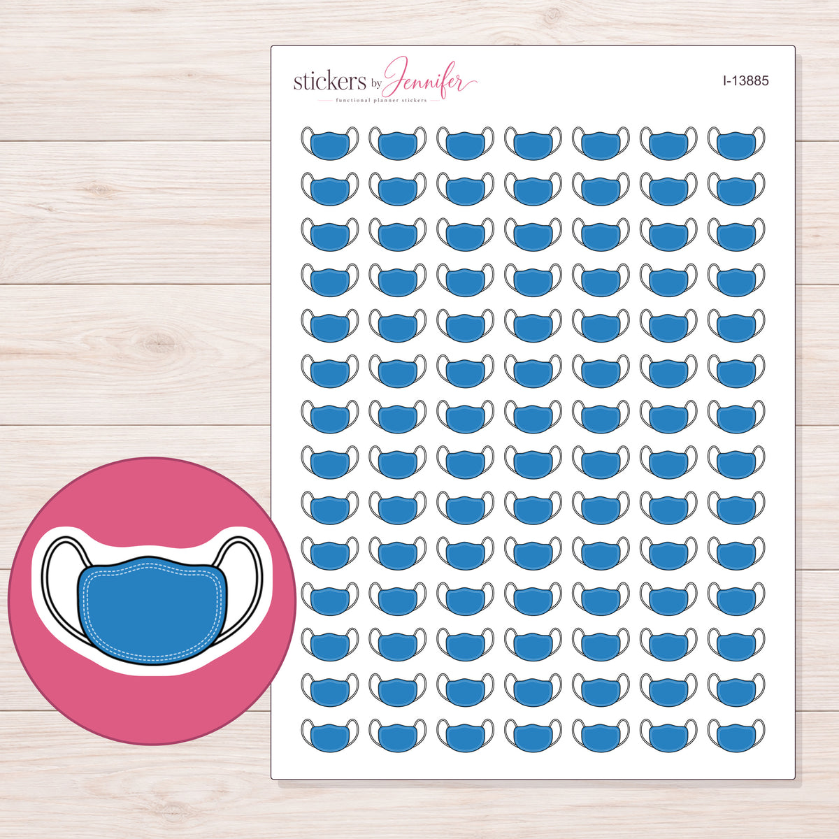 I-13885 planner sticker sheet with enlarged sticker detail