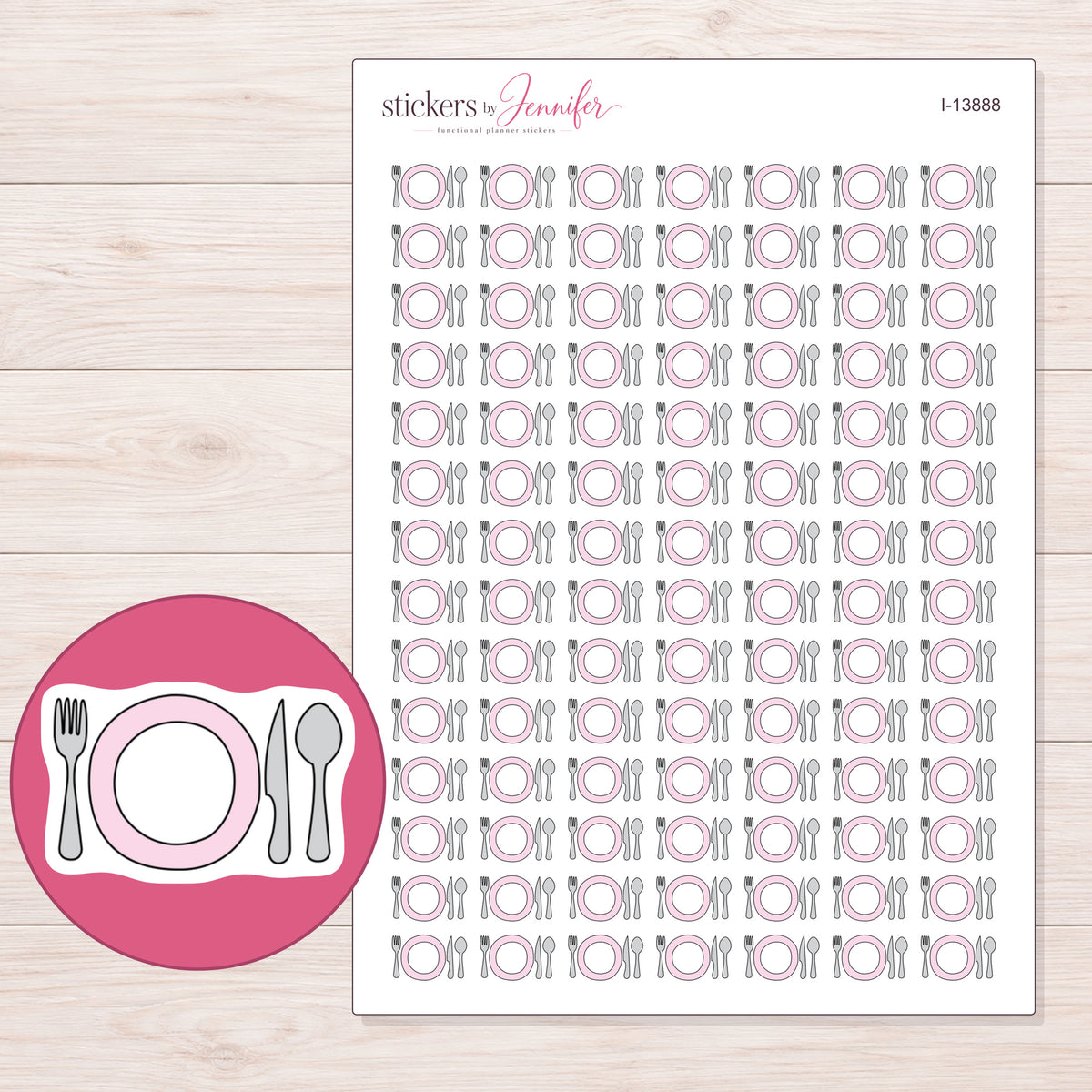 I-13888 planner sticker sheet with enlarged sticker detail