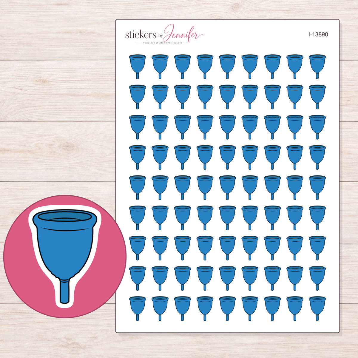 I-13890 planner sticker sheet with enlarged sticker detail