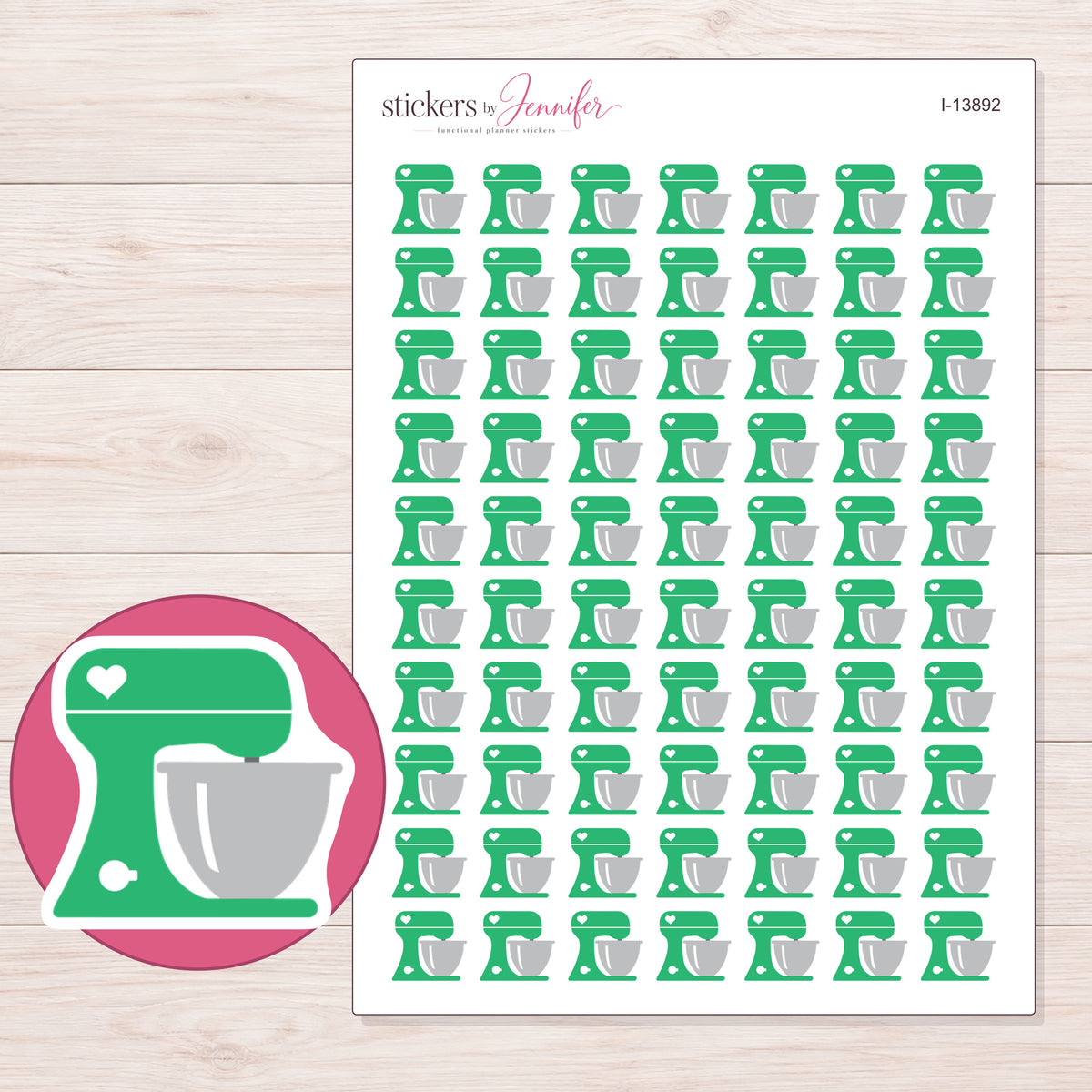 I-13892 planner sticker sheet with enlarged sticker detail
