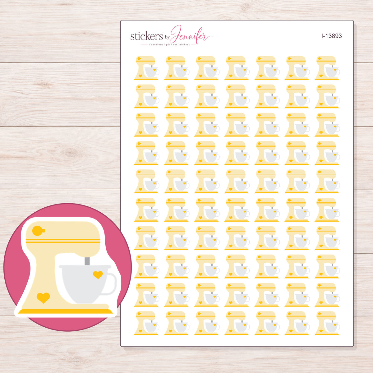 I-13893 planner sticker sheet with enlarged sticker detail