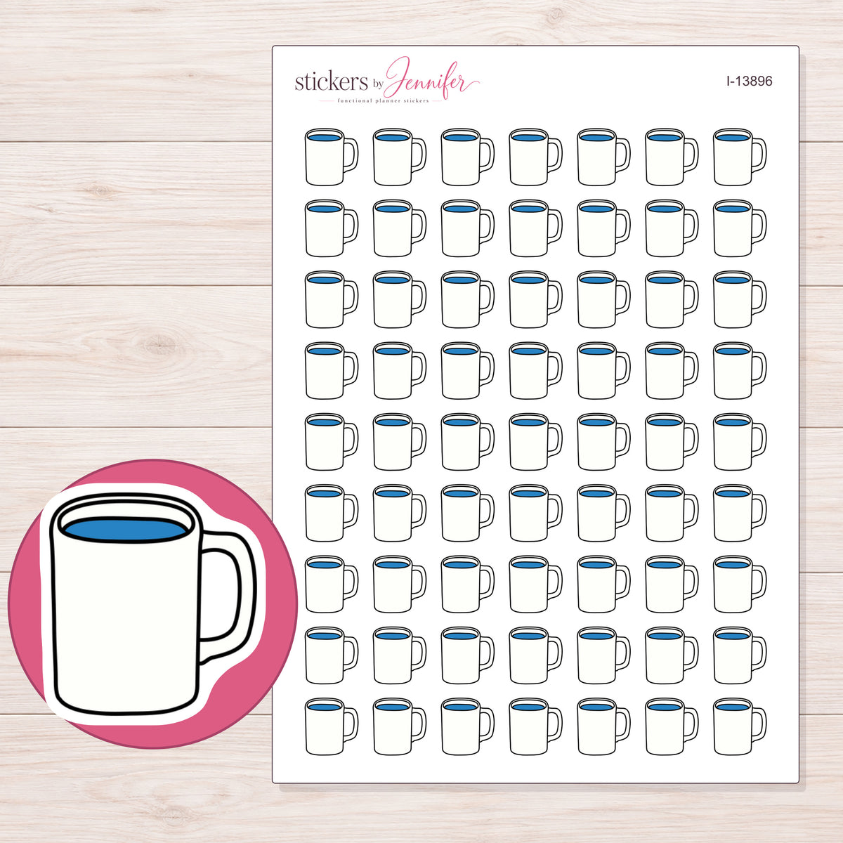 I-13896 planner sticker sheet with enlarged sticker detail