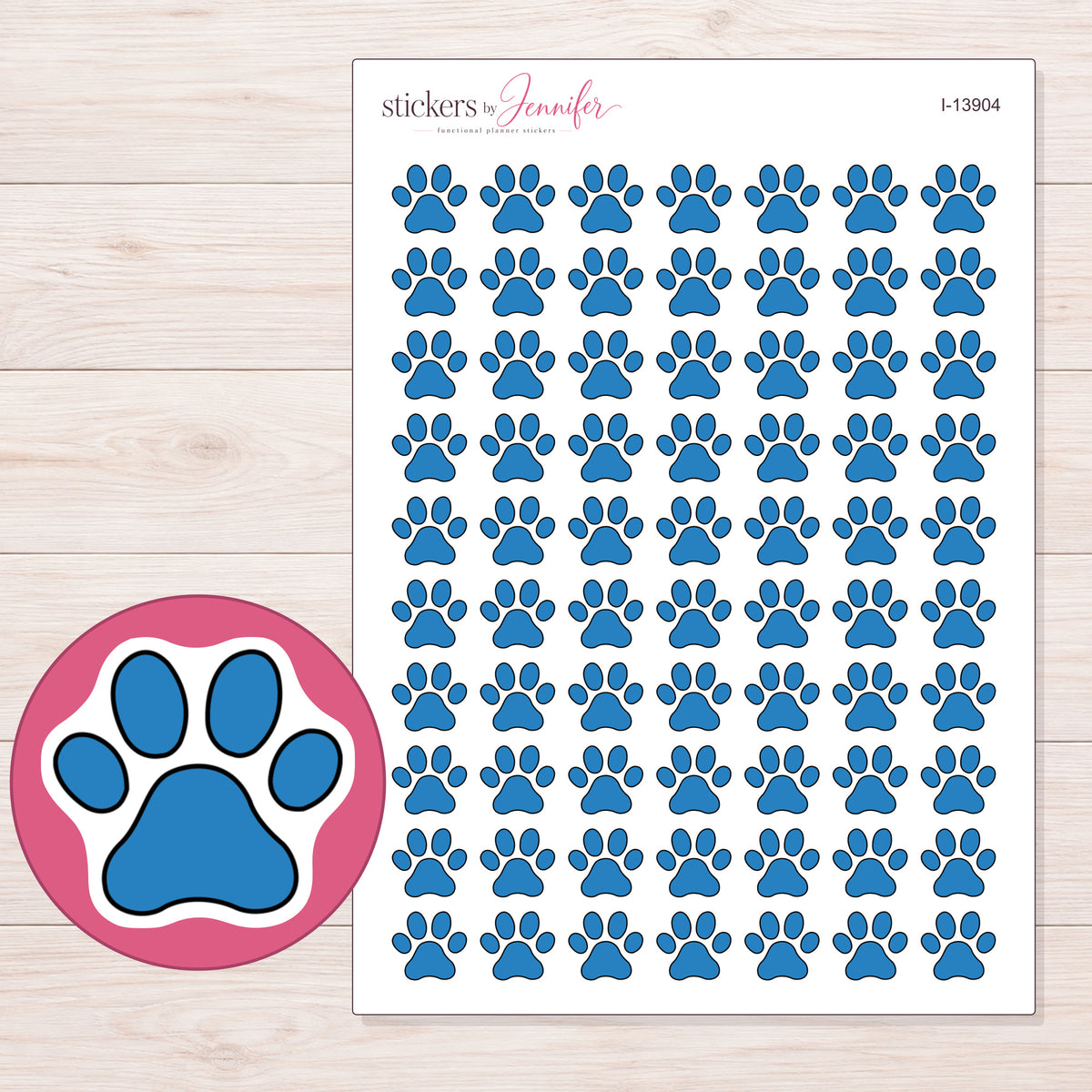 I-13904 planner sticker sheet with enlarged sticker detail