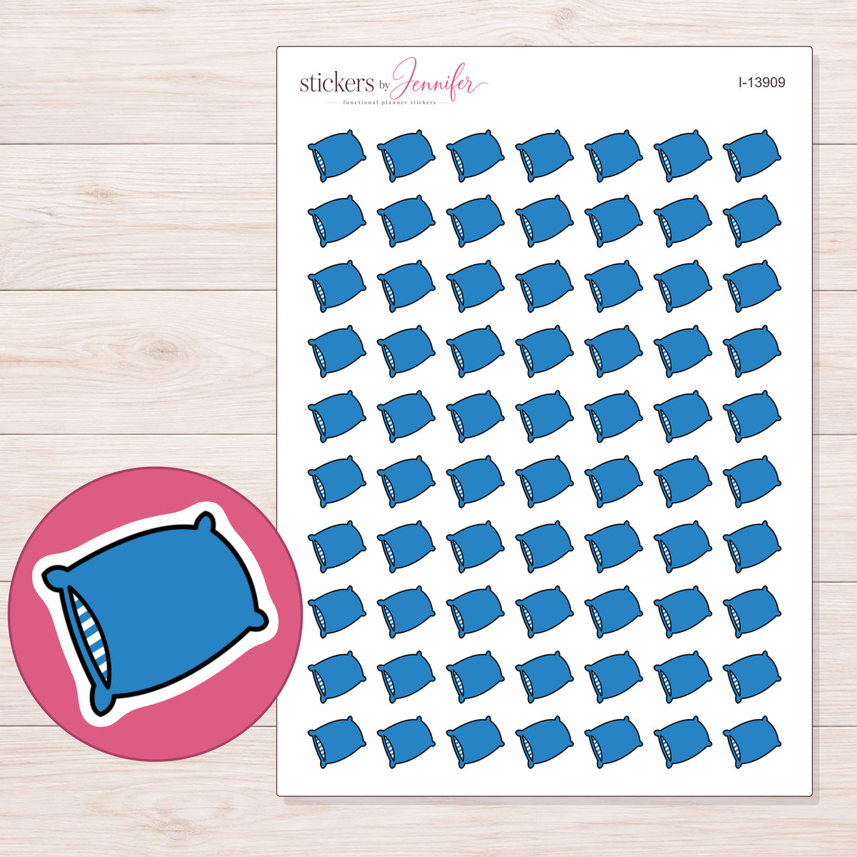 I-13909 planner sticker sheet with enlarged sticker detail