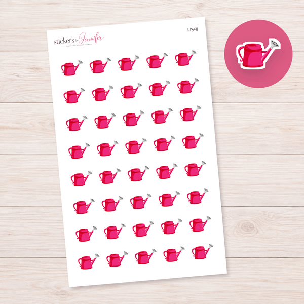 Hot Pink Watering Can Planner Stickers | I-1391
