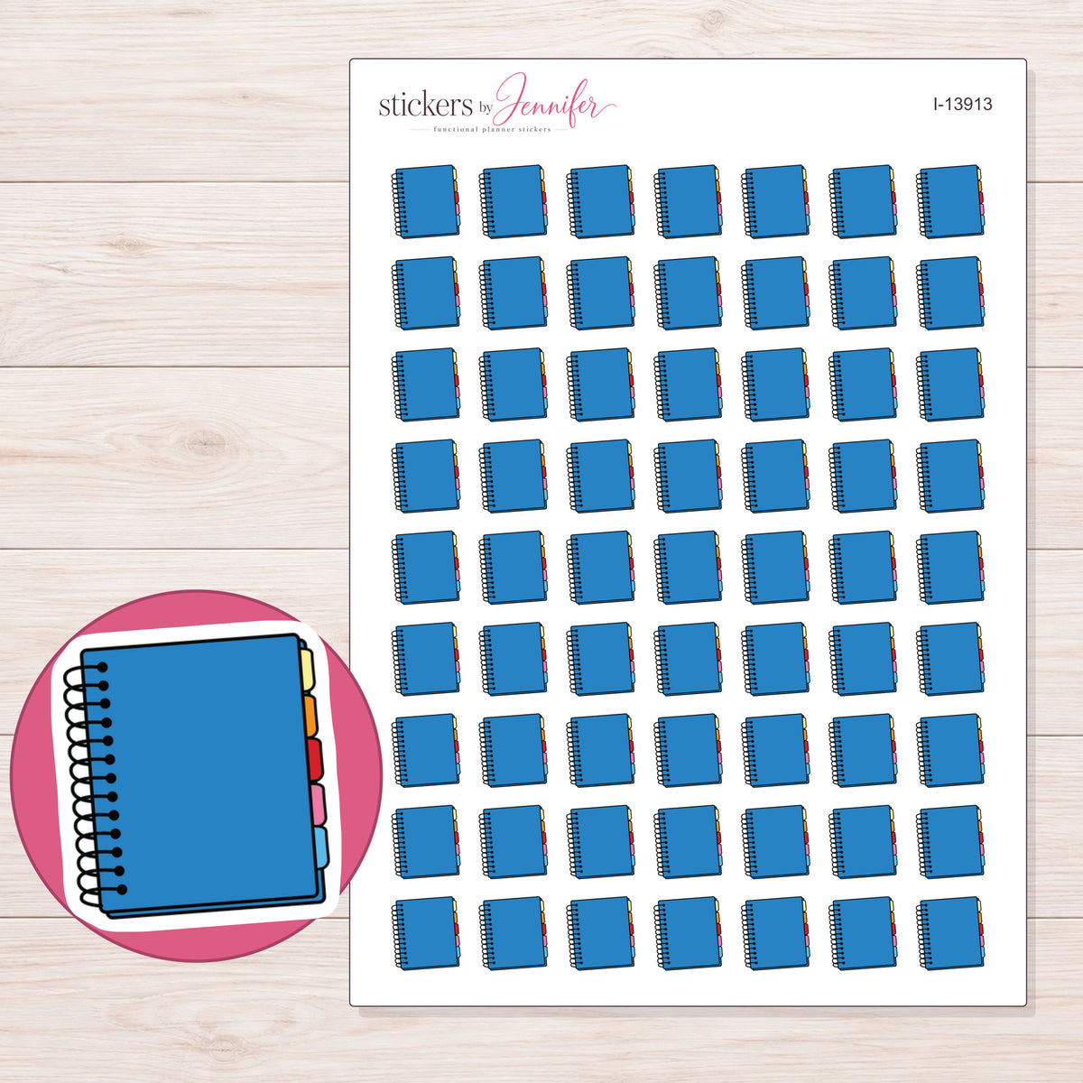 I-13913 planner sticker sheet with enlarged sticker detail