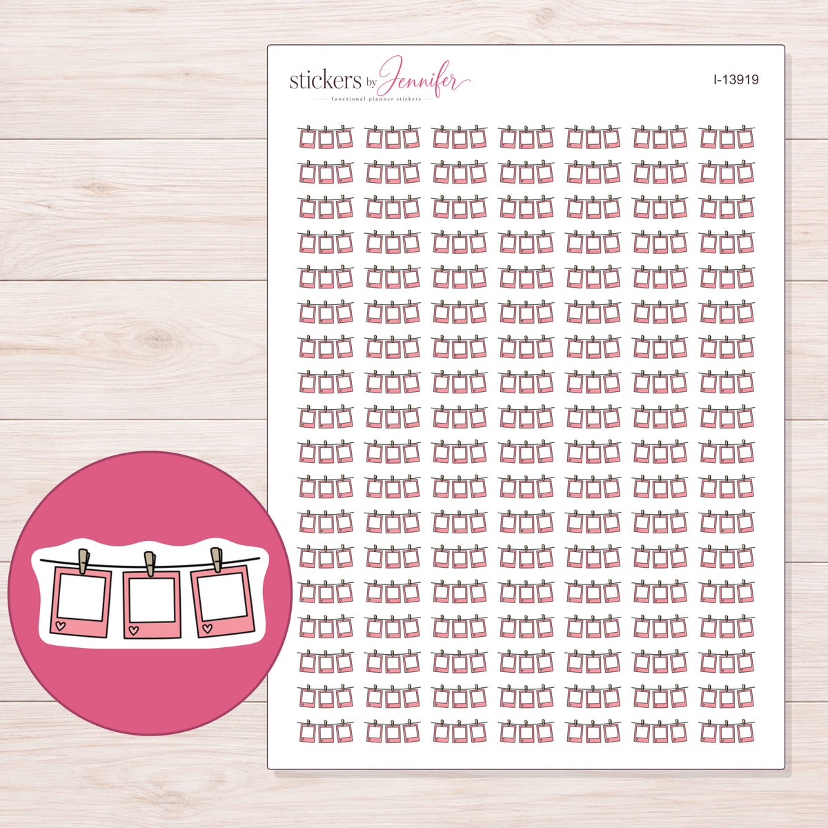 I-13919 planner sticker sheet with enlarged sticker detail