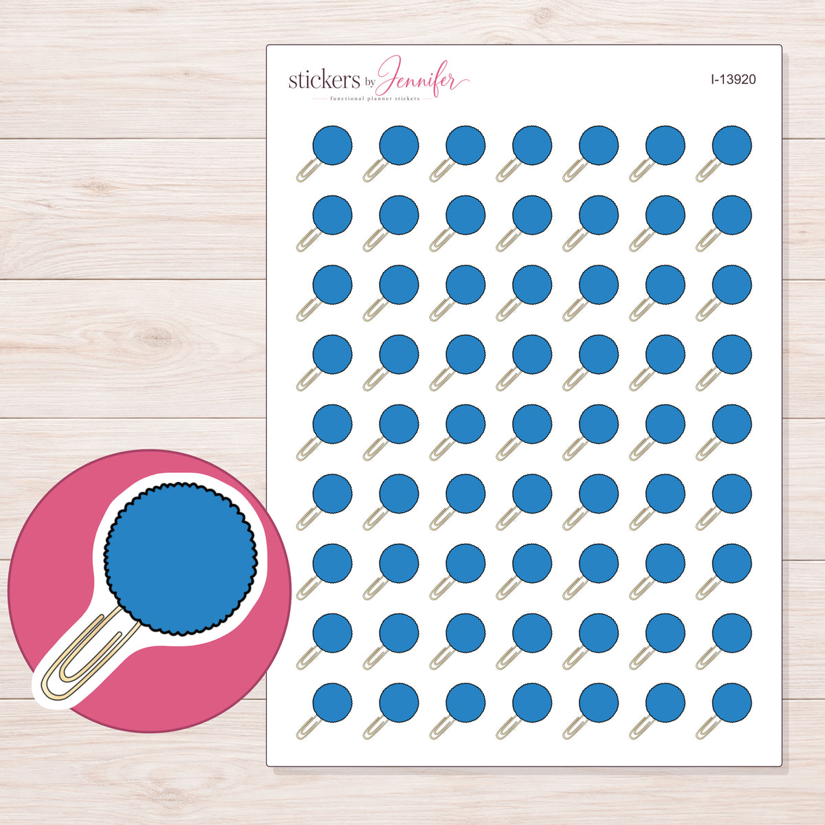 I-13920 planner sticker sheet with enlarged sticker detail