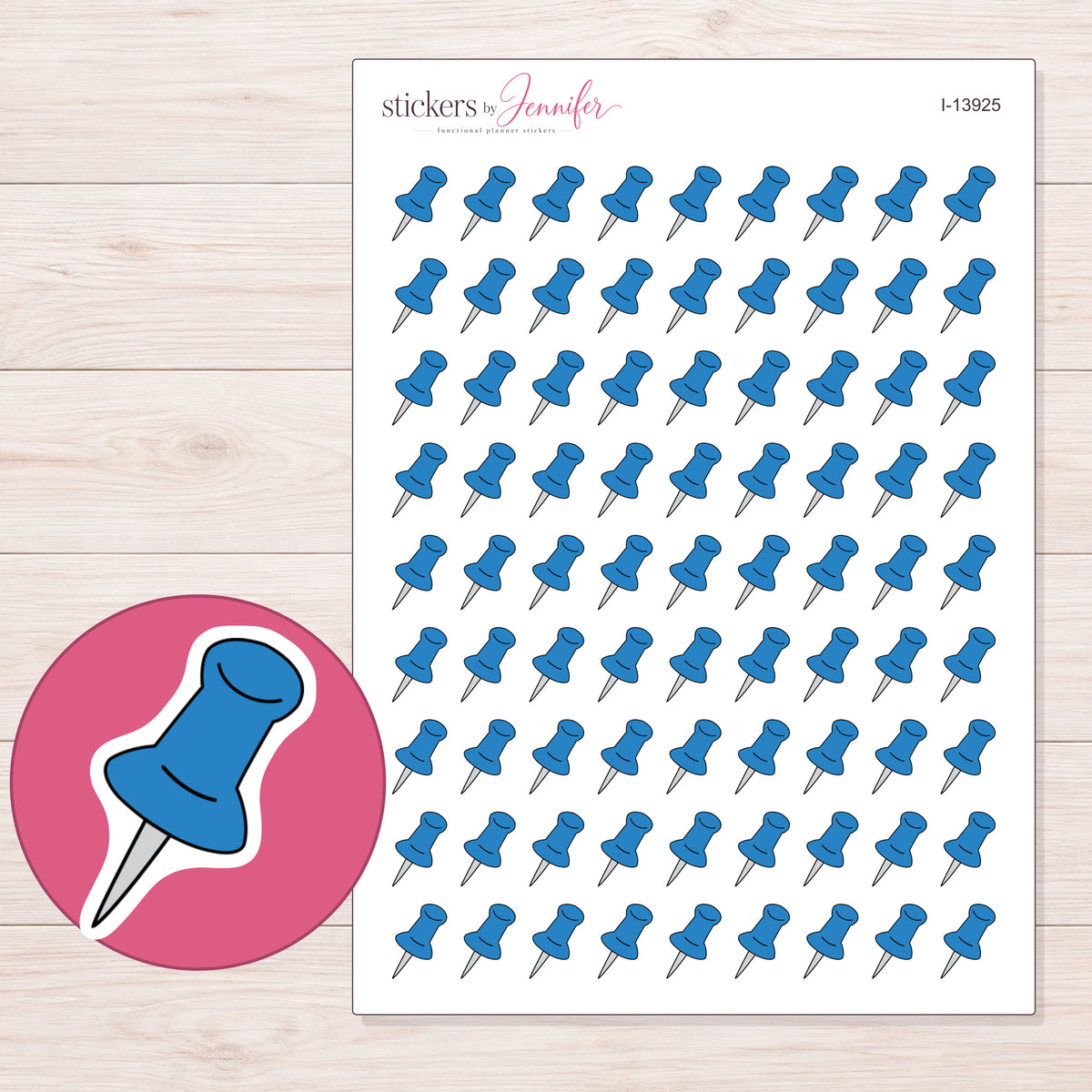 I-13925 planner sticker sheet with enlarged sticker detail