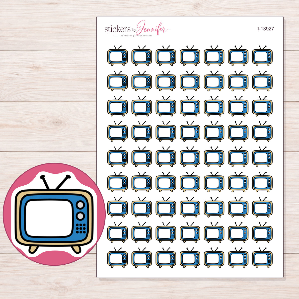I-13927 planner sticker sheet with enlarged sticker detail