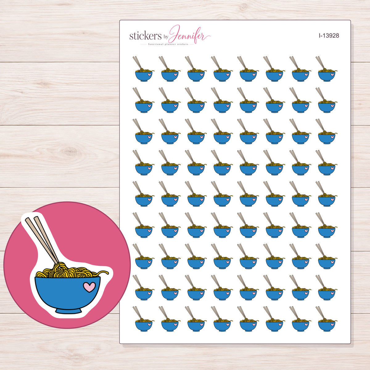 I-13928 planner sticker sheet with enlarged sticker detail