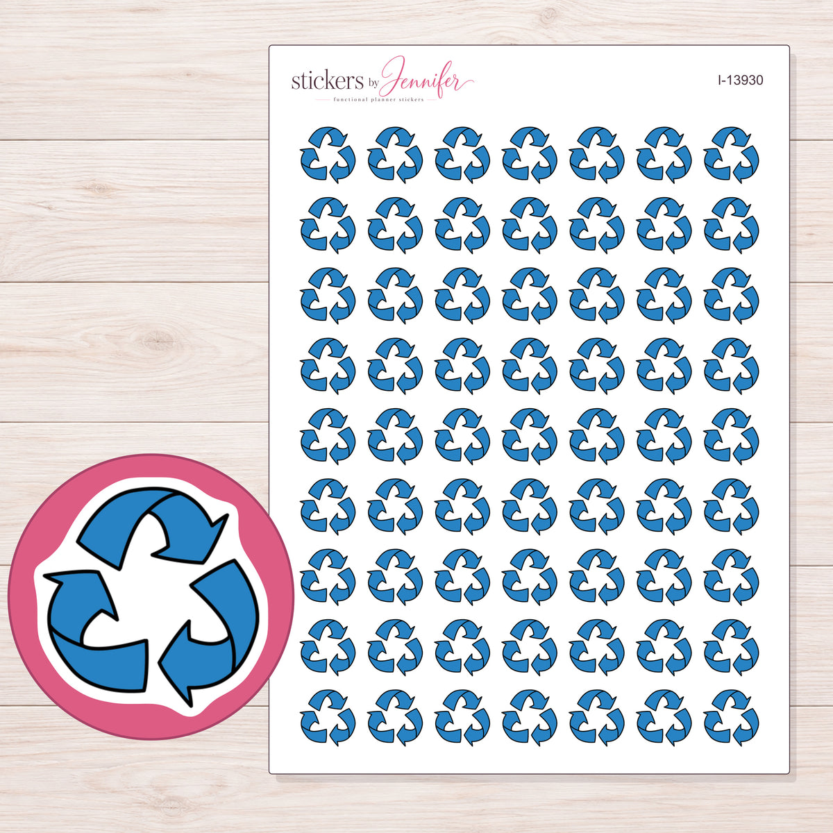 I-13930 planner sticker sheet with enlarged sticker detail
