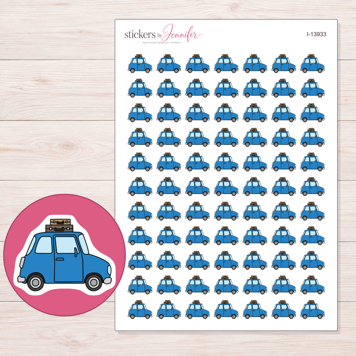 I-13933 planner sticker sheet with enlarged sticker detail