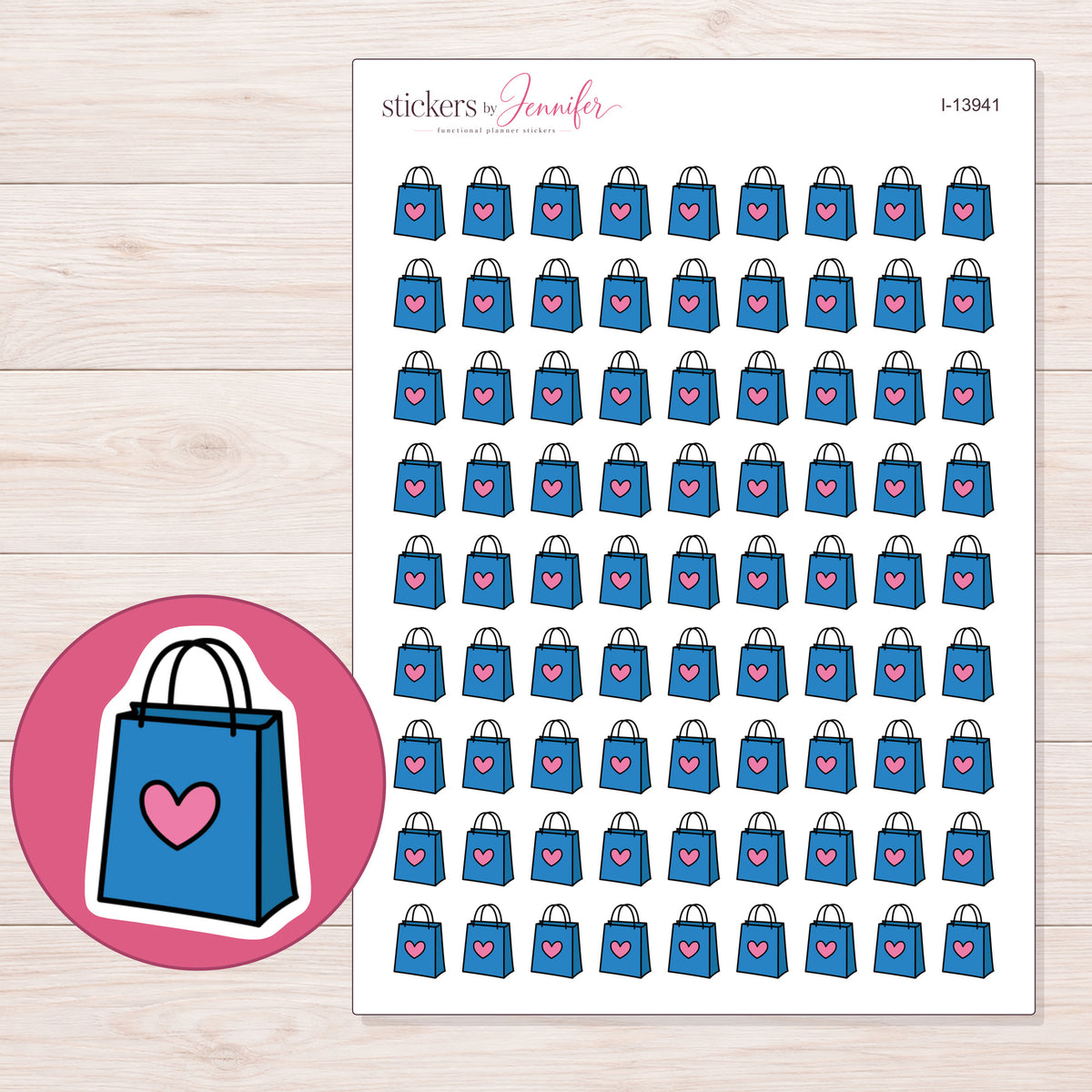 I-13941 planner sticker sheet with enlarged sticker detail