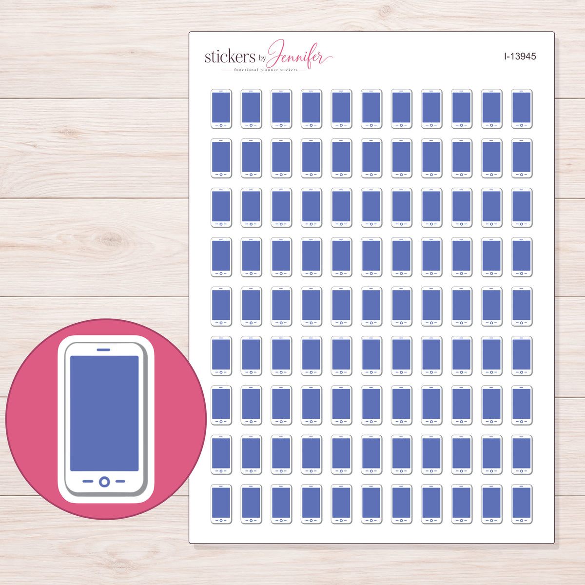I-13945 planner sticker sheet with enlarged sticker detail