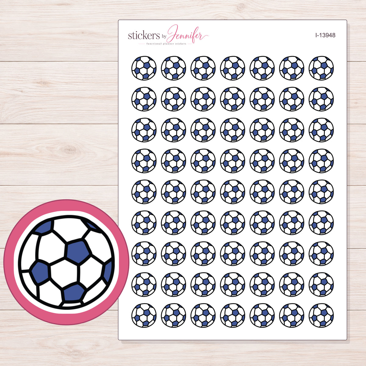 I-13948 planner sticker sheet with enlarged sticker detail