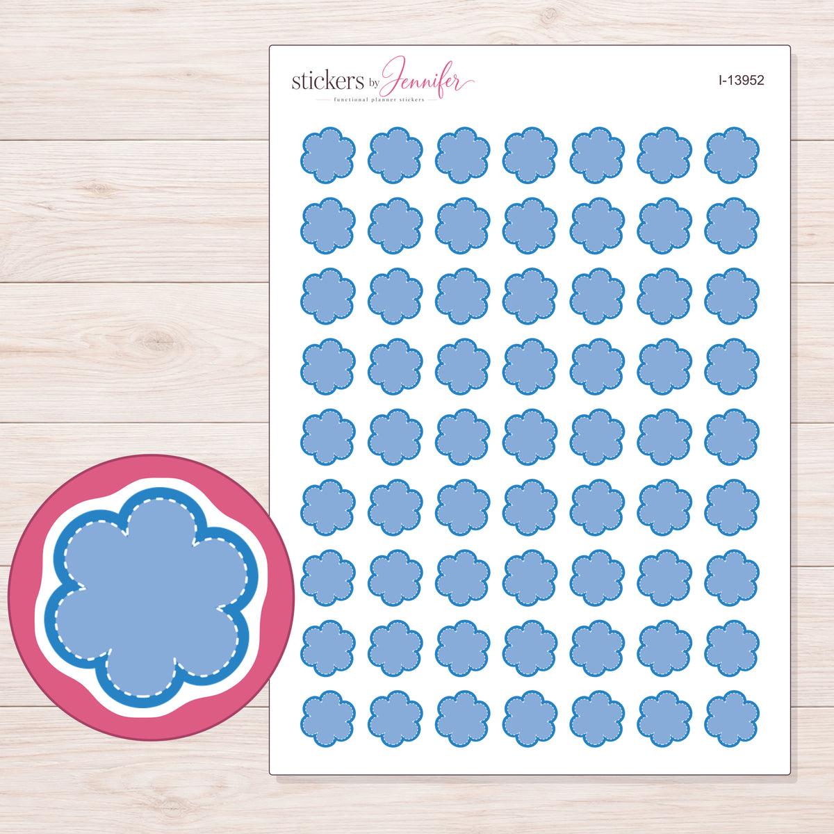 I-13952 planner sticker sheet with enlarged sticker detail