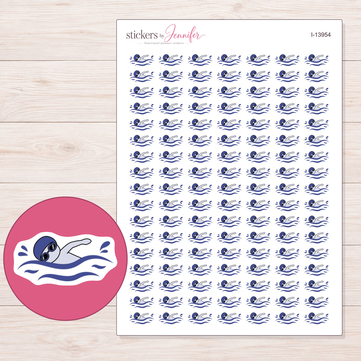 I-13954 planner sticker sheet with enlarged sticker detail