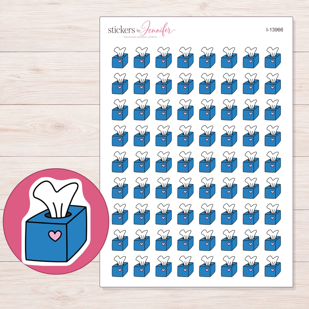 I-13966 planner sticker sheet with enlarged sticker detail