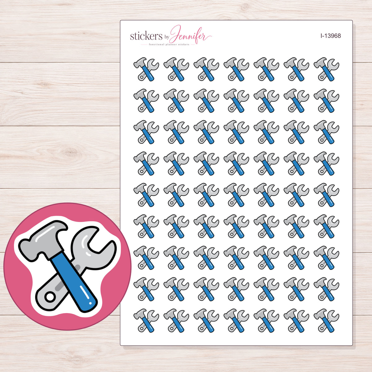 I-13968 planner sticker sheet with enlarged sticker detail