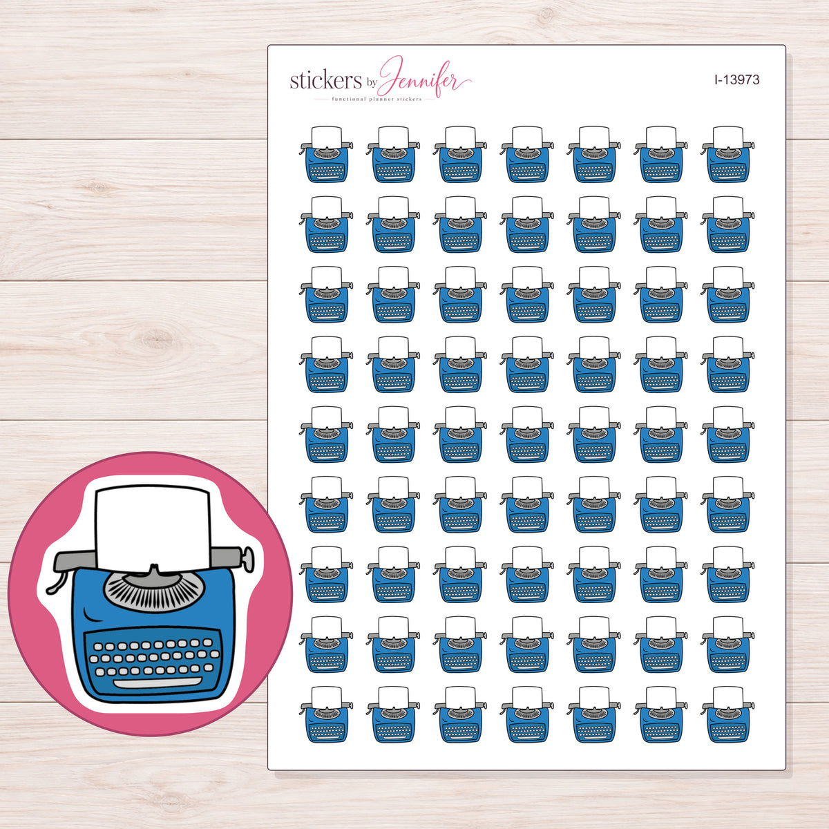 I-13973 planner sticker sheet with enlarged sticker detail