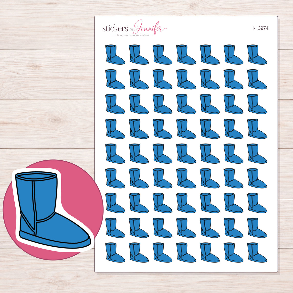 I-13974 planner sticker sheet with enlarged sticker detail