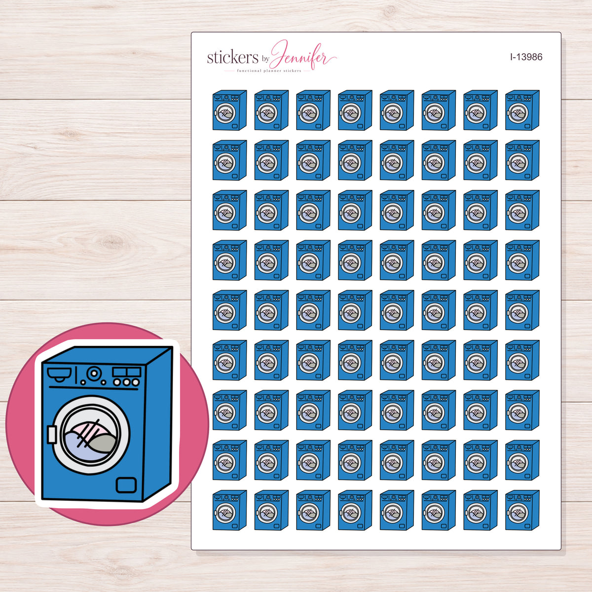 I-13986 planner sticker sheet with enlarged sticker detail