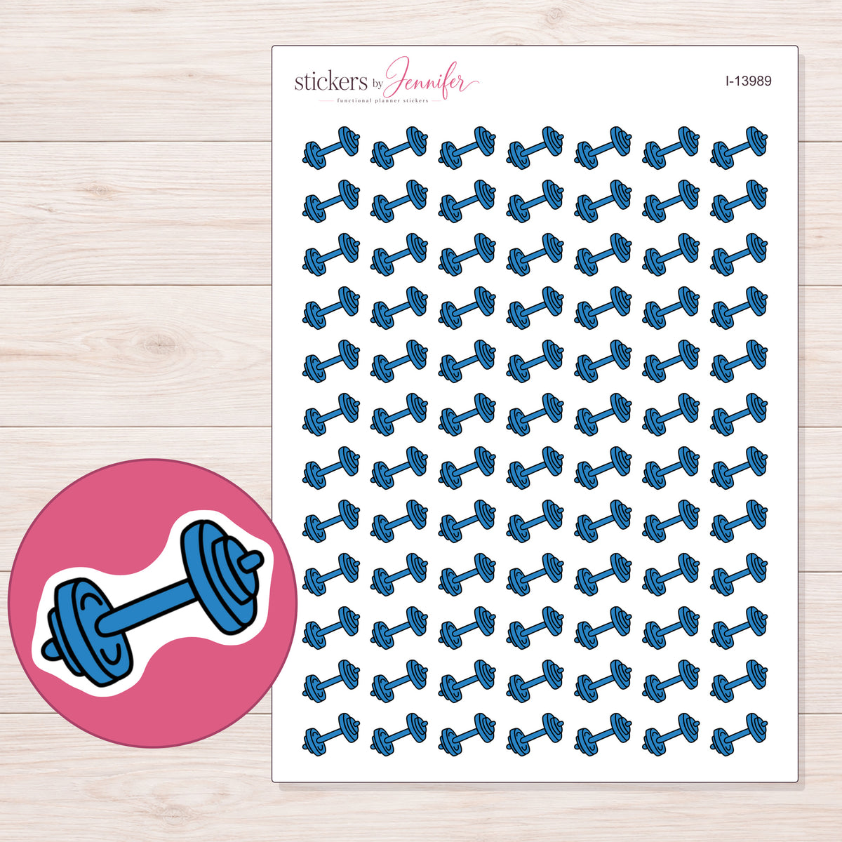 I-13989 planner sticker sheet with enlarged sticker detail