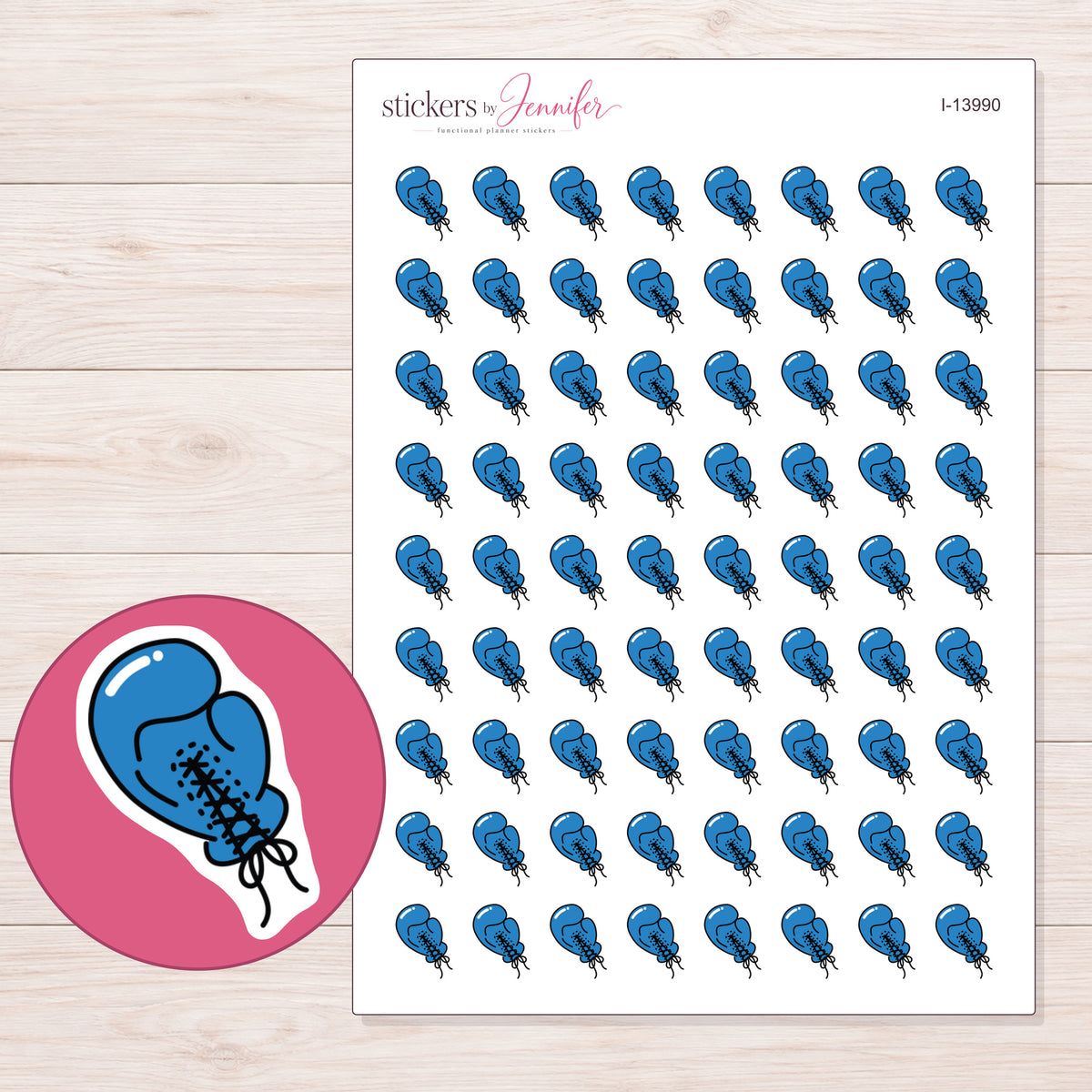 I-13990 planner sticker sheet with enlarged sticker detail