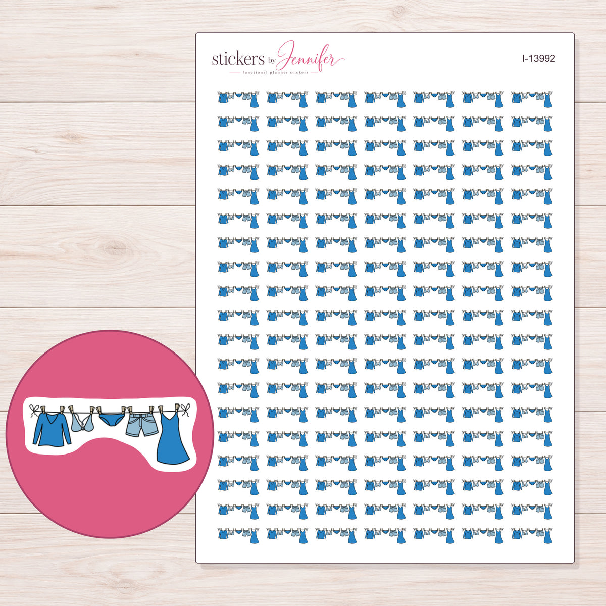 I-13992 planner sticker sheet with enlarged sticker detail