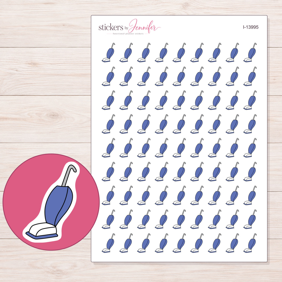 I-13995 planner sticker sheet with enlarged sticker detail