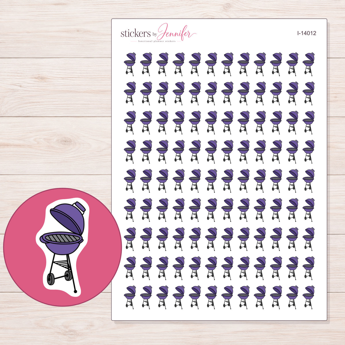 I-14012 planner sticker sheet with enlarged sticker detail