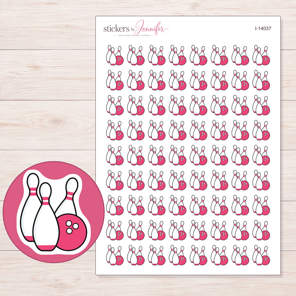 I-14037 planner sticker sheet with enlarged sticker detail