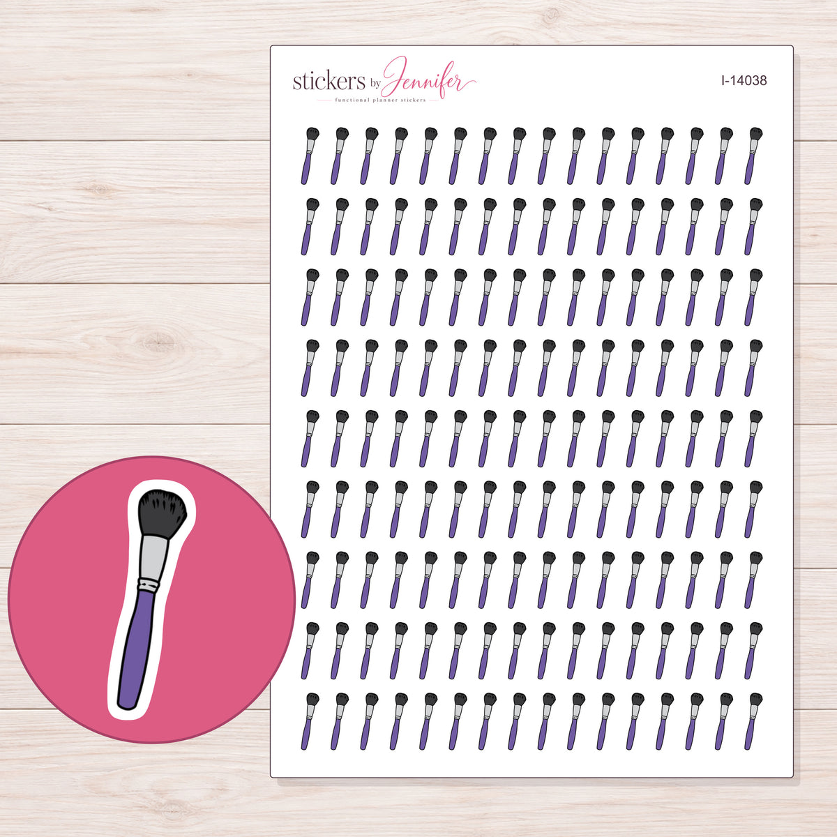 I-14038 planner sticker sheet with enlarged sticker detail