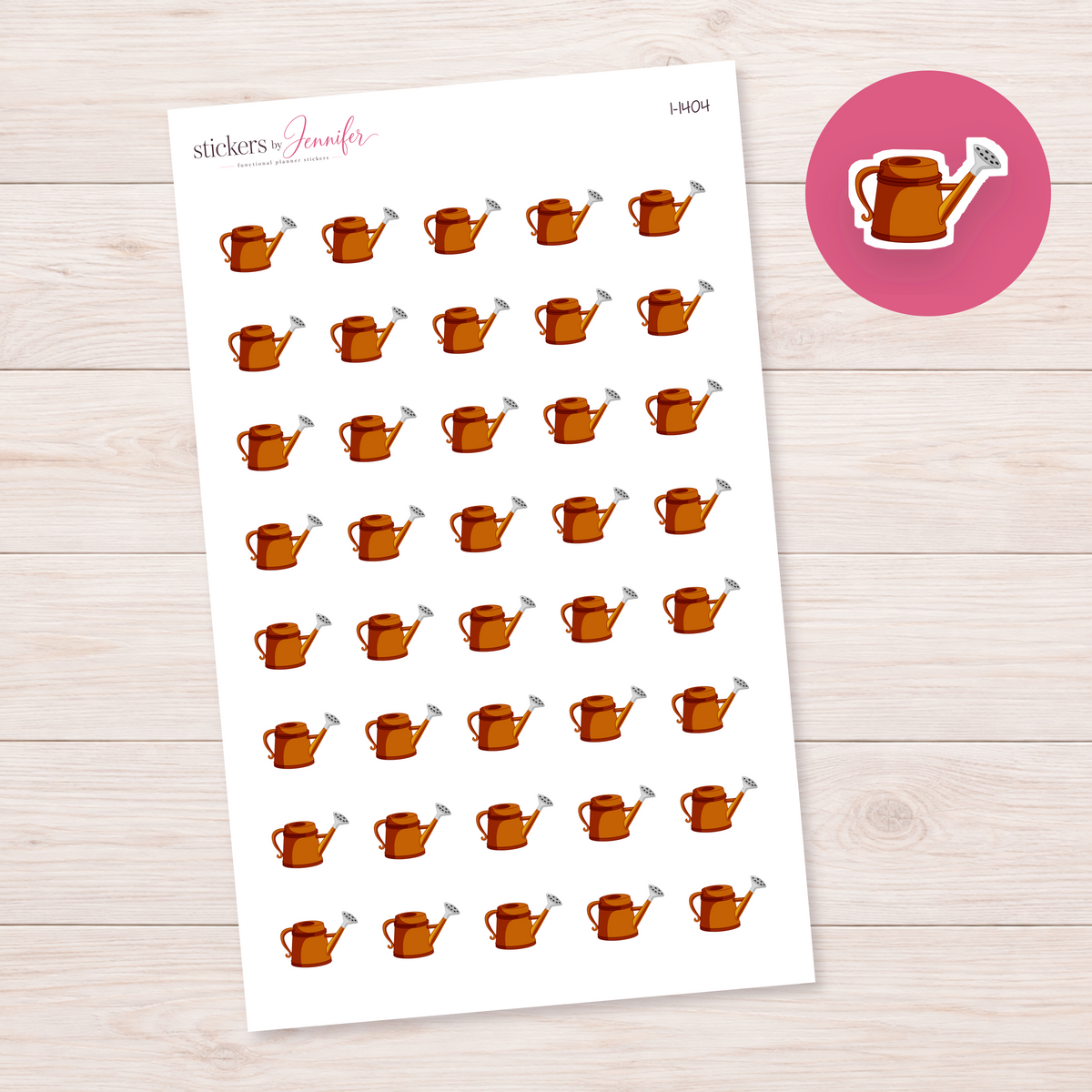 Golden Orange Watering Can Planner Stickers | I-1404