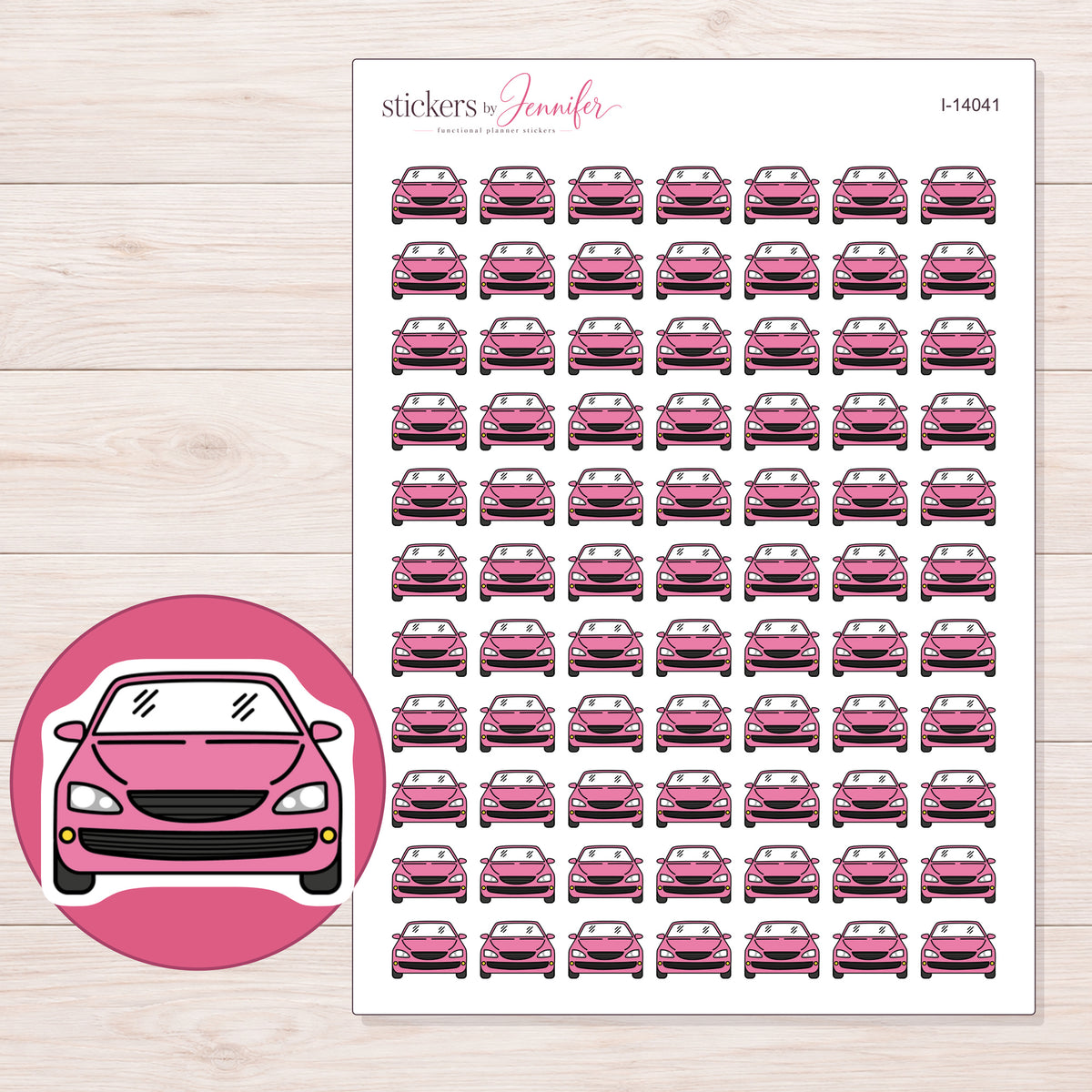 I-14041 planner sticker sheet with enlarged sticker detail