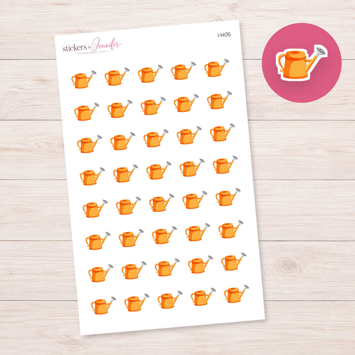 Golden Orange Watering Can Planner Stickers | I-1405